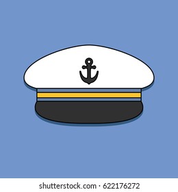 Captain hat. Sailor cap. Vector illustration