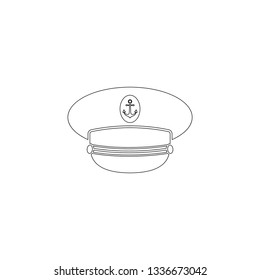 Captain hat. simple flat vector icon illustration. outline line symbol - editable stroke