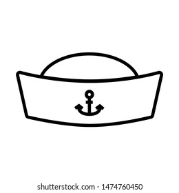 Captain Hat thin line icon, logo isolated on white background