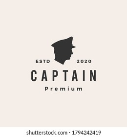 captain hipster vintage logo vector icon illustration