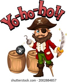 Caricatura del Capitán Hook con ilustración del discurso de Yo-ho