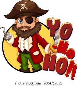 Captain Hook cartoon character with Yo-ho-ho speech illustration