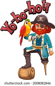 Captain Hook cartoon character with Yo-ho-ho speech illustration