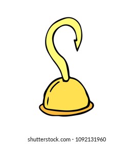Captain hook vector illustration. Doodle style. Design, print, decor, textile, paper. Icon for web.