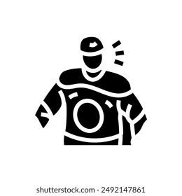 captain ice hockey sport glyph icon vector. captain ice hockey sport sign. isolated symbol illustration