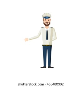 Captain icon in cartoon style on a white background