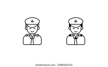 Captain icon design with white background stock illustration