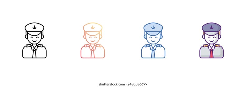 Captain icon design with white background stock illustration