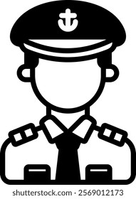 Captain Icon Glyph Vector Illustration