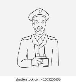 Captain icon line element. Vector illustration of captain icon line isolated on clean background for your web mobile app logo design.