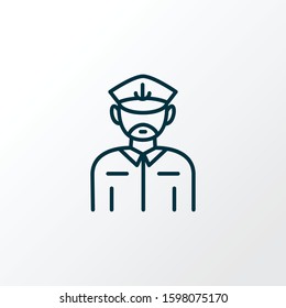 Captain icon line symbol. Premium quality isolated seaman element in trendy style.