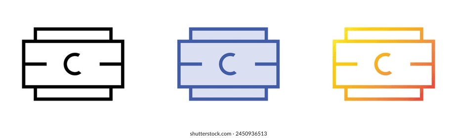 captain icon. Linear, Blue Fill and Gradient Style Design Isolated On White Background