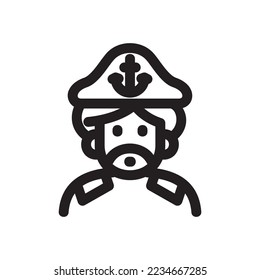 captain icon or logo isolated sign symbol vector illustration - high quality black style vector icons