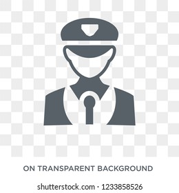 captain icon. Trendy flat vector captain icon on transparent background from Professions collection. 