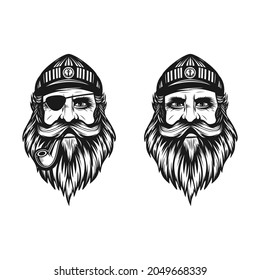 Captain logo or sailor man suitable for stickers and screen printing