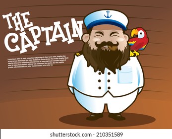 Captain marine with parrot