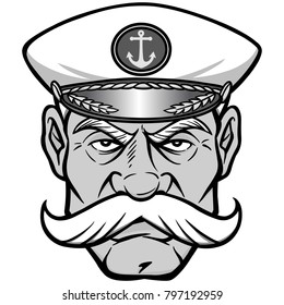Captain Mascot Illustration - A vector cartoon illustration of a sports team Captain Mascot.
