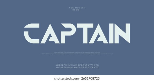 Fontes do alfabeto urbano moderno do Capitão. Tipografia esporte, simples, tecnologia, moda, digital, futuro criativo logotipo fonte.