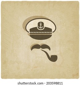 Captain mustache pipe old background