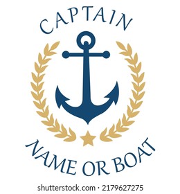 Captain Name Or Boat t shirt design