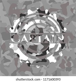 Captain on grey camouflage texture