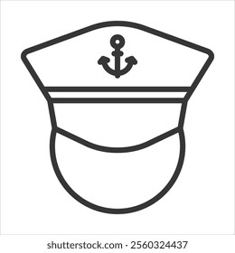 Captain Outline Icon Vector Illustration