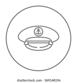 Captain peaked cap line icon.