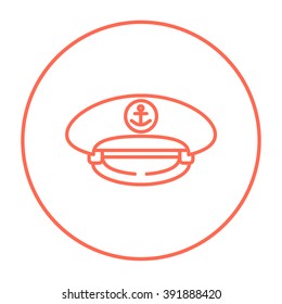 Captain peaked cap line icon.