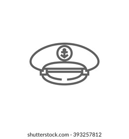 Captain peaked cap line icon.