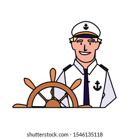 captain person design, Worker professional working occupation job corporate employee and service theme Vector illustration