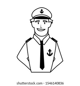 captain person design, Worker professional working occupation job corporate employee and service theme Vector illustration