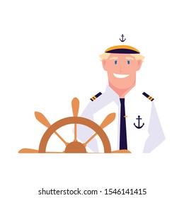 captain person design, Worker professional working occupation job corporate employee and service theme Vector illustration