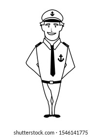 captain person design, Worker professional working occupation job corporate employee and service theme Vector illustration