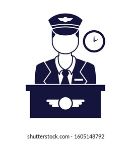 captain pilot avatar isolated icon vector illustration design