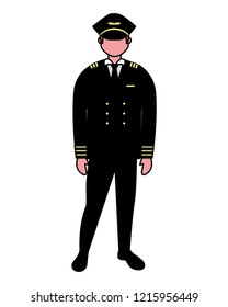 captain pilot employee labor on white background