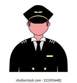 captain pilot employee labor on white background
