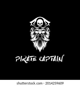 captain pirate logo vector illustration