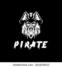 captain pirate logo vector illustration