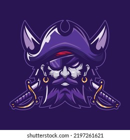 Captain Pirates Mascot Logo Illustration