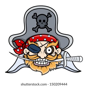 Captain Pirates Tattoo Face
