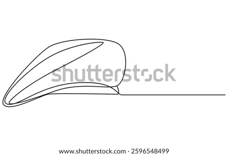 Captain sailor Hat one line drawing, one continuous line drawing of police hat