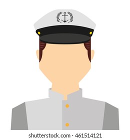 captain sailor man icon vector isolated graphic