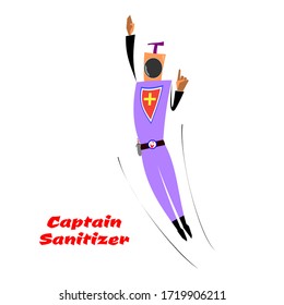 Captain Sanitizer, a symbol of Fighting the virus