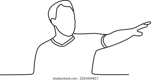 the captain is seen holding up his index finger to give directions