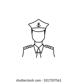 captain of the ship icon. Avatar element of professions for mobile concept and web apps. Thin line  icon for website design and development, app development. Premium icon on white background