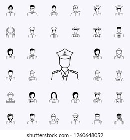 captain of the ship icon. Proffecions icons universal set for web and mobile