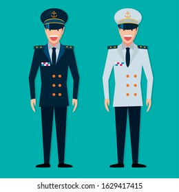 captain ship vector illustration in flat style