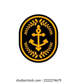 Captain sign. Nautical anchor logo. Vector illustration