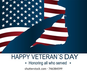 Captain silhouette memorial day. Happy veteran's day poster or banners â?? On November 11. USA flag as a background.