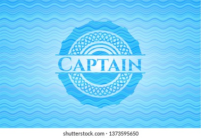 Captain sky blue water style emblem.